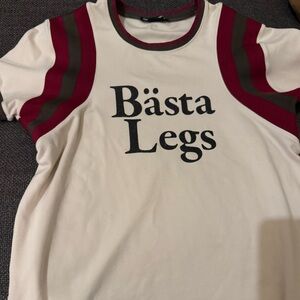 Acne Cream and Red Short Sleeve Tee